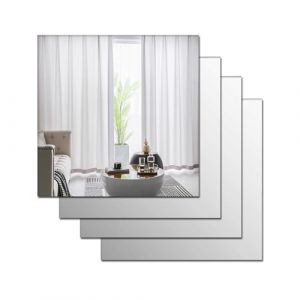 MCLEULLA Lot de 4 miroirs muraux en acrylique incassables à coller sur toute la longueur du corps pour maquillage, salle de sport, couloir (MCLEULLA, neuf)