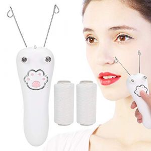 Épilateur Facial de Dames, Epilateur de Filetage Facial d'Epilateur de Dame, Epilateur Facial de Corps Electrique Tirez l'Epilateur de Fil de Coton Electrique de Charge d'USB(blanc) (Betued, neuf)