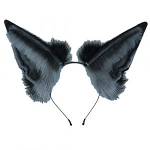 Serre-tête avec oreilles de loup - Pour cosplay - Fausse oreille de loup - Pour fête de nuit (lpookj, neuf)