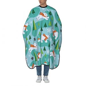 Cape De Cheveux Ours Polaire En Hiver Barber Cape De Salon Professionnel Lavable Anti-Taches Tablier De Barbier, Pour Adultes, Femme, Le Dyeing, 140x168cm (liuziyuan, neuf)