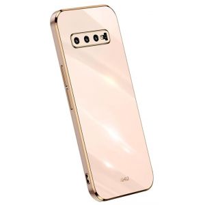 Topme Coque en Silicone pour Samsung Galaxy S10+ / Samsung S10 Plus (6.4" inches), [ Etui Housse de T&eacute;l&eacute;phone de Style Bord Dor&eacute;] - Rose (topme, neuf)