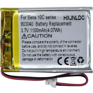 803040 3.7v 1100mAh Remplacement de Batterie au Lithium-ION pour Sena 10C et Sena 10C Pro Moto Bluetooth caméra Casque Bluetooth Et DIY 3.7-5v Remplacement de la Batterie des Produits électroniques (HXJN, neuf)