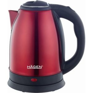 Hagen Bouilloire Electrique Compacte Inox, Design Elegant, Base 360°, Capacité 1,8L, Puissance 1500W - HA5525-RED-Rouge (Le Petit Patron, neuf)