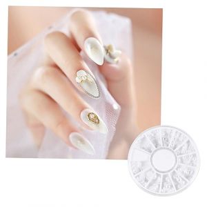 BESTYASH Paquet De 5 Nail Art Pearl Diamond Plat Patch Ongles Autocollant Patch Décor Naturel Manucure Artisanat Perles Décalcomanies à Ongles Perles Kit De Perles Pour Les Ongles (Feast of Yan, neuf)