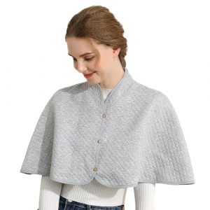 IBLUELOVER Poncho D'&eacute;paule Chaude Cape Femme en Polaire Poncho Ch&acirc;le Thermique de Protection D'&eacute;paule Garder au Chaud Hiver Automne Echarpe avec Boutons pour Maison Couverture Manteau Ouvert (IBlueloveruk, neuf)
