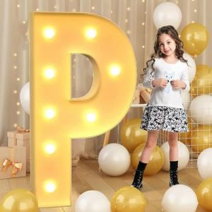 Lettre P géante lumineuse à DEL de 120 cm, panneau lumineux en mosaïque pour chapiteau, lettres LED pour Saint-Valentin, anniversaire, Noël, Nouvel An (TaiYuanCaiYiDianZiShangWuYouXianGongSi, neuf)