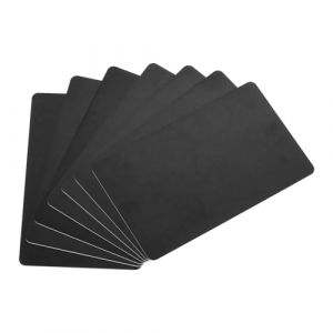 QUARKZMAN 10Pcs Cartes PVC Vierges Couleur, CR80 30 Mil Cartes Plastiques Vierges Carte ID Étanche Pour ID Badge, Cartes De Crédit, Badges D'identification, Imprimante, Noir (QUARKZMAN, neuf)