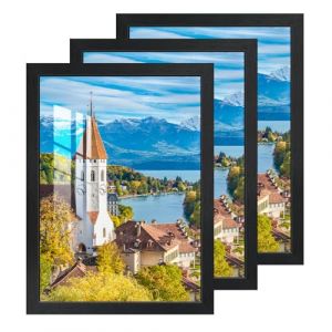 2 cm 3Pcs Cadres Photo A3 Verre Acrylique HD, Cadre Noir 30x40cm, Cadre Tableau Murale Affichage Horizontal ou Vertical Photos Cadres pour Photos, Tableau, Images, Affiches, Puzzle, Dipl&ocirc;mes (hflema, neuf)
