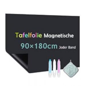 Warasee Magnétique Film Tableau Noir 90 x 180cm, Tableau Craie Mural Autoadhésif, Tableau Magnétique Pour Surfaces Lisses dans l'école, le Bureau, la Maison, incluent effaceur, feutre et aimants (Warasee Official, neuf)