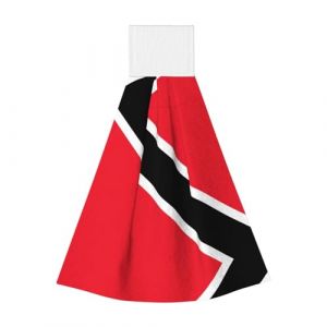 Lingettes absorbantes en velours corail à suspendre pour cuisine, salle de bain, camping, extérieur et plus encore Motif drapeau de Trinité-et-Tobago (gaunjuhaodianpu, neuf)