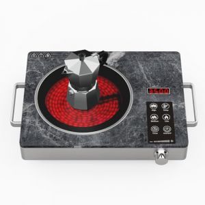 Gveyajo Plaque de Cuisson Électrique 1 Feu 3500W, Plaque Vitrocéramique Portable avec Poignées, Contrôle Tactile & Bouton, Plaque de Cuisson Électrique Camping pour Tous Types de Casseroles (Gveyajo Appliance, neuf)