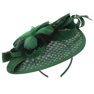 Hemobllo Bandeau Bibi Plume Vert Fonc&eacute; Chapeau De F&ecirc;te &Eacute;l&eacute;gant Pour Femme Mariage Soir&eacute;e Accessoire Cheveux Plume L&eacute;ger (pattobold, neuf)