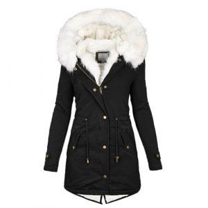 Manteau Femme Hiver Chic,Manteau &agrave; Capuche Hiver &eacute;Paissir Parka Polaire Chaude Peluche Grande Taille Couleur Unie Blousons Avec Fermeture &agrave; Glissi&egrave;re Doudoune Coupe-Vent Outercoat Chic et Elegant (QU-XINYU, neuf)