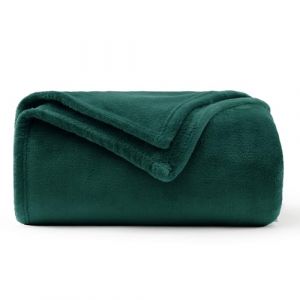 WAVVE Plaid Couverture Polaire Flanelle en Microfibre, Jet&eacute; de Canap&eacute; 150x200 Vert Fonc&eacute;, Couverture lit Jete de Canape 2 Personnes, Plaid Fourrure Grand Chaud et Doux en Peluche, 200x150 (Wavve EU, neuf)
