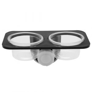 eMagTech 1pc Bol d'eau Alimentaire pour Reptiles Petit Bol d'alimentation pour Col&eacute;opt&egrave;res Araign&eacute;es Iguanes Verts L&eacute;zards Tortues Geckos, Noir et Blanc (eMagTech, neuf)