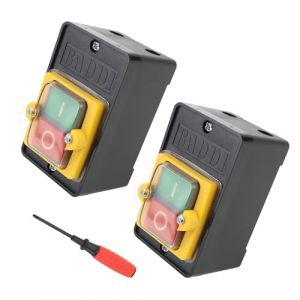 2 pi&egrave;ces Bouton-poussoir AC220V / 380V 10A Bouton-poussoir Imperm&eacute;able Bouton Poussoir ON/OFF Utilis&eacute; avec un tournevis pour rectifieuse machine textile pour Machines Textiles d'&Eacute;quipement M&eacute;canique (BouGPeng, neuf)