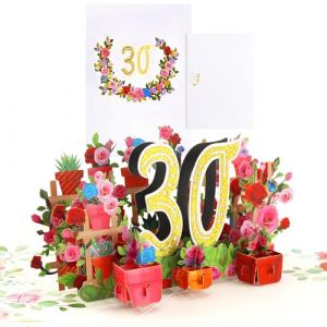 Carte Anniversaire 30 Ans Carte d'anniversaire Pop up Carte 3D Avec Enveloppe, 3D Cartes Cadeaux Anniversaire pour fille, gar&ccedil;on, amis, romance (TUZHE, neuf)