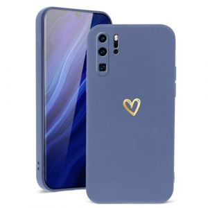 Vauki Coque pour Huawei P30 Pro 6.47", Etui Fille avec Or Motif Coeur Souple TPU Silicone Antichoc Anti-Rayures Housse Protection Case Compatible avec Huawei P30 Pro, Bleu (IRONBORN REAL ESTATE, neuf)