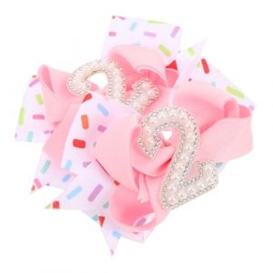 JOINPAYA Lot de 2 Barrettes Nœuds pour Cheveux Fille 2 Ans Pinces Décoratives en Plastique Rose avec Perles Imitation Accessoires Anniversaire et Quotidien pour Garçon et Filles (YUYOOT, neuf)