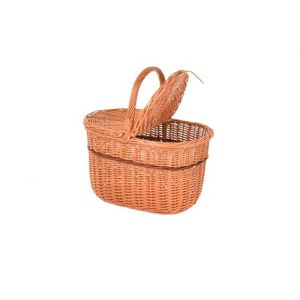Aqbau&reg; Panier de pique-nique en osier naturel avec couvercle - 40 x 40 x 28 cm - Panier &agrave; provisions tress&eacute; &agrave; la main - Panier &agrave; champignons - Panier en osier avec poign&eacute;e - Panier de pique-nique (Aquagk, neuf)