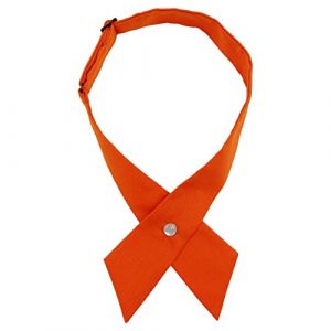 AUSUAYA Nœud papillon croisé pré-noué pour femme/homme, cravate croisée pour uniforme d'écolière, cosplay, t-shirt ou Saint-Valentin GBW-B-T2, Orange, taille unique (AUSUAYA - FR, neuf)