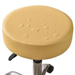 Housse De Tabouret Rond Imperméable,1/2/4/6 Pièces Cuir PU Housse De Protection Housse De Coussin De Siège De Couvre Tabouret De Bar Élastique Protecteur De Chaise Ronde ( Color : Yellow , Size : Set (Pooneeliff, neuf)
