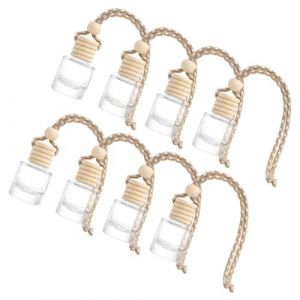 Hemobllo Flacon de Parfum Suspendu pour Voiture en Verre Lot de 8 Diffuseur Compact Aromatique Accessoire Décoratif pour Voiture Réutilisable et Flacon Vide pour Huiles Essentielles (Leopolerd, neuf)