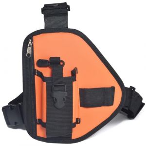 YNIBST Harnais Thoracique pour Talkie-walkie, Sacoche Thoracique Multifonction avec Sangle Réglable en Nylon Compatible avec Radios Baofeng Motorola Icom Kenwood Yaesu Wouxun (Orange) (YNIBST-Direct EU, neuf)