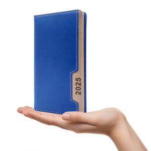 Agenda hebdomadaire 2025, format 10 x 18 cm – Élégante couverture Soft Touch en simili cuir, parfaite pour organiser des rendez-vous et du travail, journal en italien de janvier à décembre (bleu) (Powersell ITA, neuf)