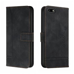 Bravoday Coque pour Huawei Y5 2018 / Y5 Prime 2018 / Y5 Lite 2018, Etui Cuir avec Magnetique, Flip Pochette Housse pour Huawei Y5 2018 Protection, Noir (Bravoday, neuf)