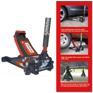 Cric hydraulique 4 t - 4000 kg - Extra plat - Double piston - 75-505 m (AK Shop22, neuf)