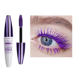 Mascara télescopique violet 5D pour les yeux,Imperméable à l'eau,Longue durée,Effet bouclé,Mascara anti,clump,Effet faux cils,Utilisation pour cosplay (Tuyau blanc - Violet) (BENstore, neuf)
