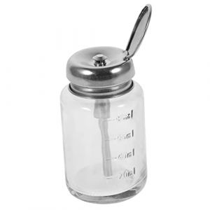 SAFIGLE Bouteille Vide à Pousser en Verre 200Ml Distributeur de Liquide Étanche Flacon à Ongles Rechargeable Pratique pour Maquillage et Démaquillage Pompe (Grand Di, neuf)