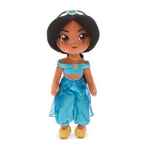 Disney Store Poup&eacute;e de Chiffon Jasmine, Aladdin, 37 cm, Peluche c&acirc;lin Personnage pour Enfants, Princesse d'Arabie avec Expression brod&eacute;e et Tenue embl&eacute;matique (Disney Store FR, neuf)