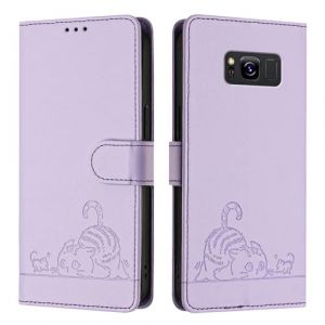 Etui Coque pour Samsung Galaxy S8[Housse en Cuir] [Etui &agrave; Rabat avec Porte Carte] Pochette Case Magn&eacute;tique Clapet &Eacute;tui Portefeuille pour Samsung Galaxy S8,Violet (GY-honeq☆, neuf)