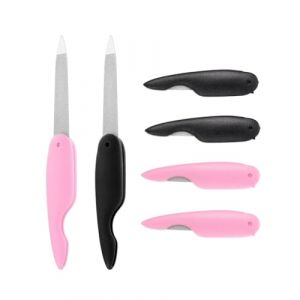GAJUS 6 pièces, lime à ongles pliable, outils d'art de l'ongle, grande lime à ongles, outil de polissage des ongles en métal, lime à ongles de coupe (noir et rose)(2) (guangzhouyihua01, neuf)