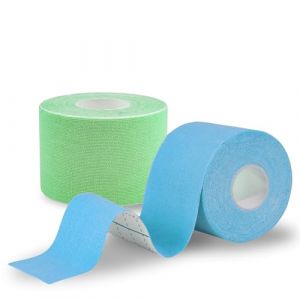CATGRIPS Tape Kinésiologie, Bande Kinésiologie Professionnelle, Kinesio Tape Sport et Strapping Adhésif pour Taping Kiné, Bandes Kine Polyvalentes, Bande Strapping (Bleu-Vert, 2 tapes x 5cm) (CatGrips, neuf)