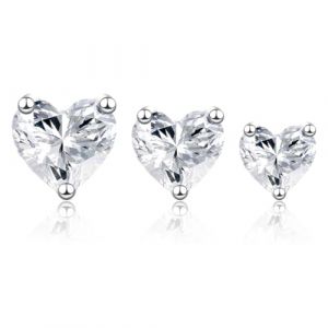 JYNXOR 3 pcs Boucles d'oreilles magnétiques, Boucle Aimantée en Acier Inoxydable Magnétiques Fausse Boucle d'Oreille Femme Zircon Brillant Boucle d Oreille Homme Aimant Cadeaux Noël Valentin, Cœur (SHOPSCAPE INK, neuf)