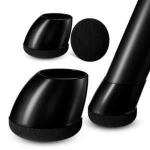 MAYZOLOP Tampon Chaise 16 Pi&egrave;ces, &Oslash;26-33mm Protection Pieds de Chaise Rond - Patin Chaise Feutre Noir pour 15&deg;-25&deg; Pente, Anti-Bruit & Anti-Rayure Sol, Noir (MAYZOLOP-FR, neuf)