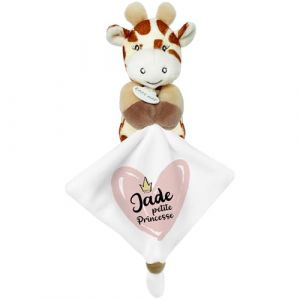 KDO MAGIC - Doudou personnalis&eacute; - Personnalisable avec Un pr&eacute;nom - Peluche personnalis&eacute;e - Cadeau Naissance, gar&ccedil;on, Fille, b&eacute;b&eacute;, Anniversaire (Petite Princesse, Girafe) (KDO-MAGIC, neuf)