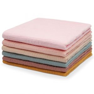 Aolso Serviette Visage B&eacute;b&eacute; Extra Douces Lavable, Mousseline de Coton Biologique, Couverture en Mousseline, R&eacute;utilisables Langes Coton 30 * 30cm 6PCS (YIJIABAI, neuf)