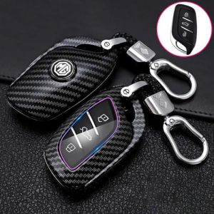 ZGCYK Voiture Coque de Clé pour MG ZS MG3 MG4 MG5 Scorpio MG6pro MG Mulan MG Navigator MG HS Télécommande étui à Clés Boîtier Protection Porte-Clés Gift Accessories,Carbonfiber-A (PEIJIDAMAI, neuf)