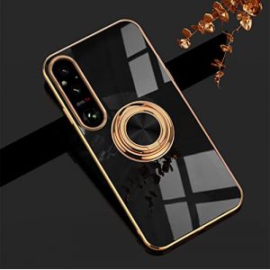 XINYEXIN Coque pour Sony Xperia 1 V avec Anneau Support Rotatif à 360 Degrés, Souple TPU Silicone Case Antichoc Housse Bague Étui pour Sony Xperia 1 V - Le Noir (Xinyexin, neuf)