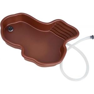 Baignoire pour Reptiles, Grande Piscine pour Tortues, Piscine pour Reptiles avec Rampe et Plate-Forme de baignade, Ornement d'aquarium pour Tortue, Dragon Barbu, Gecko pour Balcon, Cour (Avec tube) (yi xi mao yi, neuf)