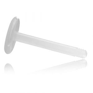 Inoki - Labret BioSafe 1.6mm pour éléments à visser - Jonc/Tige 1.6 mm, Long. int. 8 mm - Transparent (INOKI PIERCING, neuf)