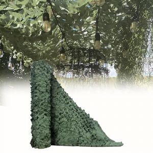 Filet de Camouflage Vert 210D 2X10m Filet Pare-Soleil extérieur pour Protection Solaire Camouflage de Chasse Militaire Jeux à thème décoration de Salle de fête Housse de Voiture (Defend-kit, neuf)