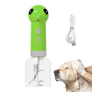 Distributeur de savon &eacute;lectrique pour chien | Machine automatique de nettoyage de mousse pour chien | Pulv&eacute;risateur de shampooing pour chien et chat avec brosse pour le bain de chien et de chat (hongdia, neuf)