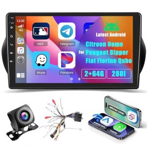 Inefala [2G+64G] Autoradio Android 15 pour Citroen Nemo/Peugeot Bipper/Fiat Fiorino Qubo 10,1 Pouces &Eacute;cran Tactile avec Carplay sans Fil Android Auto Bluetooth Main Libre GPS WiFi FM RDS Radio (Inefala, neuf)