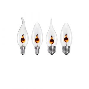 BaydOg LED bougie ampoule scintillement flamme E14 E27 Edison &eacute;mulation feu &eacute;clairage Vintage 3W AC220V queue r&eacute;tro d&eacute;cor lampe &agrave; &eacute;conomie d'&eacute;nergie (Color : E14 C35L, Size : 3W 220V), 10187068456 (XiaoNingNing, neuf)