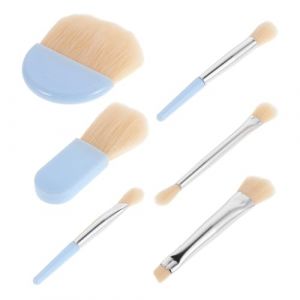 OUNONA 1 Ensemble De Pinceaux De Maquillage De Voyage Avec Boîte De Rangement, Petit Pinceau Pour Fard À Paupières, Pinceau À Poudre, Pinceau De Maquillage Compact Pour L'extérieur (Gustell, neuf)